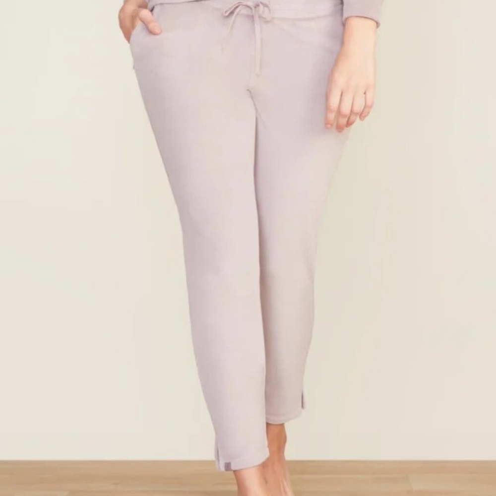 BAREFOOT DREAMS LUXECHIC SKINNY DEEP TAUPE PANTS -W- ZIPPERED POCKETS SZ XL